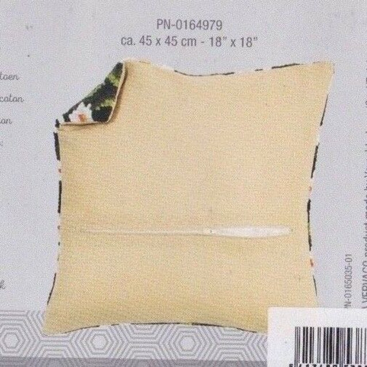 DIY Vervaco 16" Pillow Cushion Back w Zipper Finishing Kit Cream Color